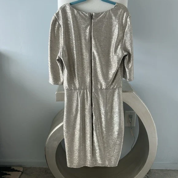 Alice & Olivia A+O Metallic Gold Dress 8 NWT - Picture 6 of 9